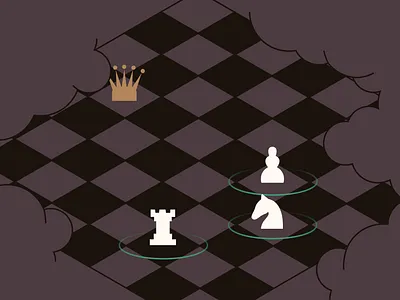 Chess strategy board game chess chess board chess strategy fog illustration isometry line piece war