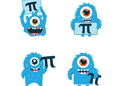 monster pi logo design icon illustration logo vector