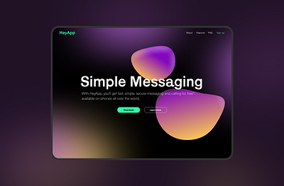 Chat app Landing page design landing neon ui