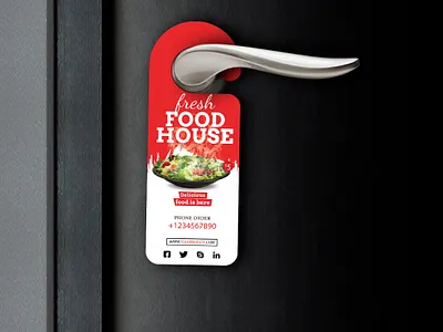 DOOR HANGER DESIGN branding design doorhanger flat graphic design icon illustration logo minimal vector