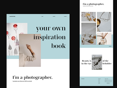 Photographer Portfolio Website design landing ui ux web design