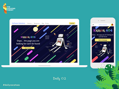 Error 404 responsive #dailycacatoes 404 @daily ui @design @ui challenge colors dailycacatoes dailyui design desktop error error404 mobile responsive thecacatoestheory typography ui