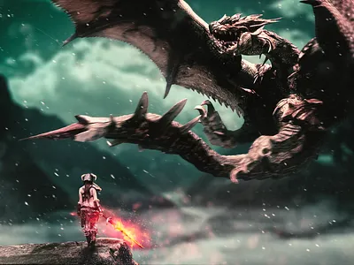 Project: Dragon's Knight adobe photoshop dragon drama fantasy graphic design photo composition photo manipulation photograpy