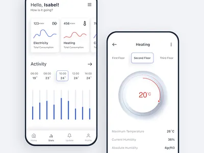 Smart Home - Daily UI 021 021 21 daily ui daily ui 021 daily ui 21 dailyui dailyui021 dailyui21 design iot minimal minimal ui mobile neumorphic simple simple ui smart home daily ui 021 smart home mobile smarthome white ui