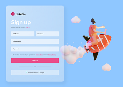 Maratón UI - Sign Up 3d adobe art dailyui design desktop dribbble graphic design sign up ui web