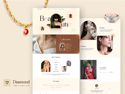 Diamond Jewellery Website Design app design diamond diamond jewellery dribbble graphic design illustration jewellery skill ui uidesign uikit ux website design