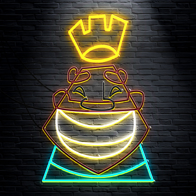 Clash Royale illustration neon light photoshop sticker
