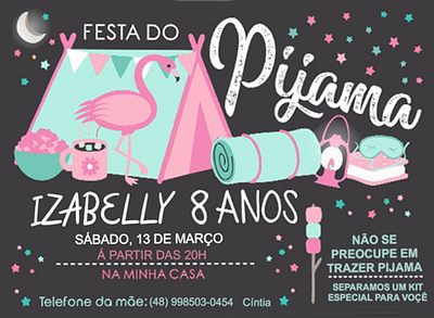 CONVITE FESTA DO PIJAMA design graphic design illustration