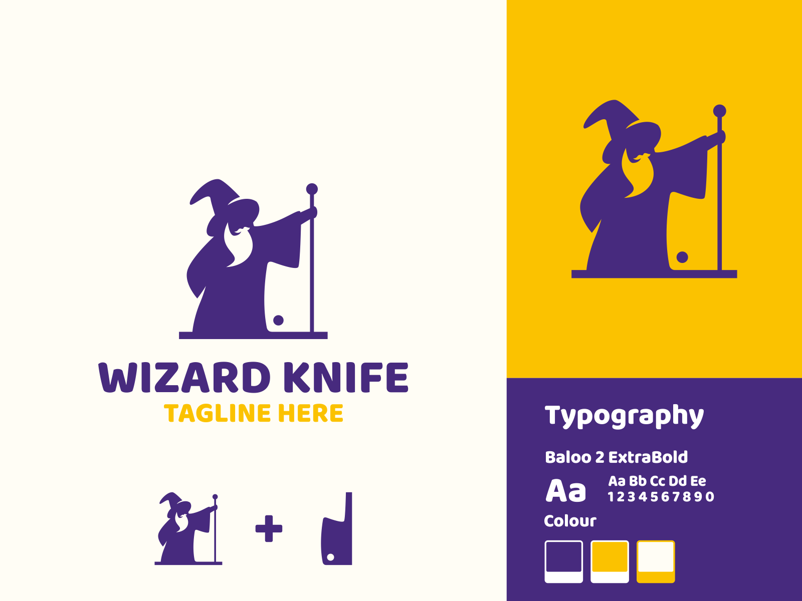 WIZARD KNIFE LOGO DESIGN awesome brand mark clever combination design dual meaning flat identity inspirations knife logo logo designer logo type mark minimal monogram negative space symbol vector wizard