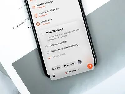 Task card preview - Today app agenda app design calendar card design card ui light ui minimal ui mobile ui productivity app task task card task management task manager to do to do list todo app todo list ui ux