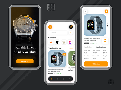 Smartwatch Ecommerce App Ui app design apple watch clean eshop iwatch luxury watches minimal mobile app design modern online shop smartwatch smartwatch app trending ui ui design ux watch watch shop watch store wearable