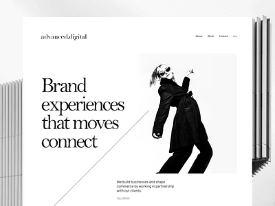 Digital Agency Website Concept agency website black and white branding clean creative dailyui design design agency digital digital agency homepage illustration interaction animation landing page minimal simple typography ui ux web