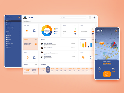 Dashboard ACFTM branding graphic design mobile app ui vehicle fleet
