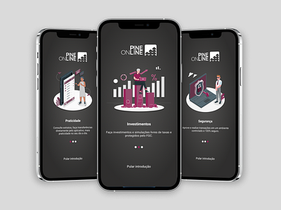 Introduction Page - Pine Online app design slider ui ux