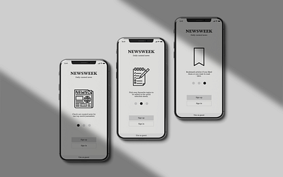 Onboarding process for a news app dailyui onboarding ui uiux user interface ux