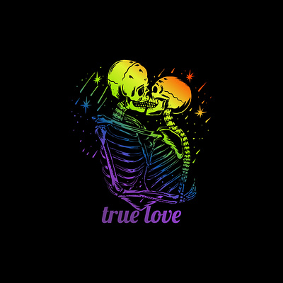 True Love day design graphic design lgbt logo skull