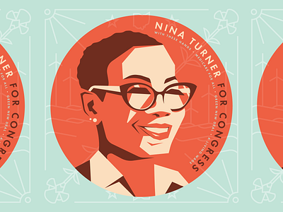 Nina Turner cleveland election green new deal illustration line art medicare for all ohio politics portrait retro vote