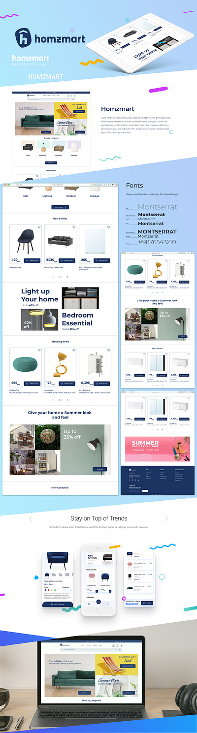 Homzmart Re-Design adobe xd illustration ui ui design