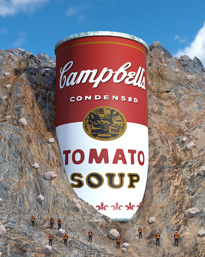 CAMPBELLS TOMATO SOUP 3D ART 3d 3d art 3d model 3d render animation arte artwork blener c4d cgi crypto crypto art design graphic design illustration motion graphics nft nft art photoshop render