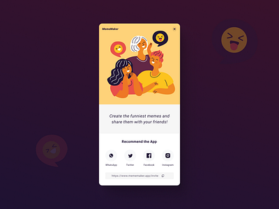 Daily UI #010 - Social share 010 10 app challenge dailyui dailyui010 dailyuichallenge design figma illustration productdesign share socialshare ui