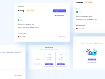 Receipt Makerly - My Subscription Page app billing cancel design interface offer plan popup subscription ui ui design ux