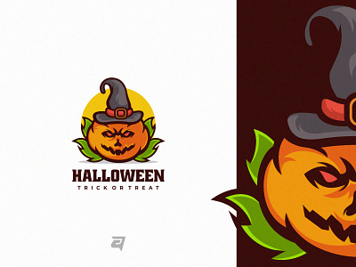 Halloween branding cartoon danger design graphic design halloween illustration logo mascot modern october party scary simple technology vector