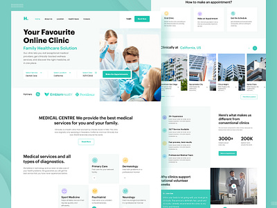 Healthcare Website clinic design doctor healthcare hospital landing page medical medical center medicine ui design uiux visit web design website