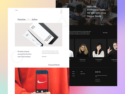 Ikigai - Landing Page agency branding company coorporate design experience interaction interface landing page layout minimalist portofolio simple studio ui ux website