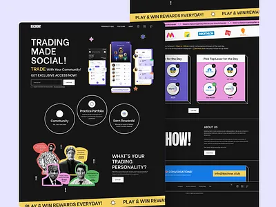 Landing Page for KACHOW! using Neubrutalism animation brutal brutalism dark design graphic design illustrations landing page landing page design landing page ui modern font modern web design neubrutalism ui ui ux design ux web design website design website ui