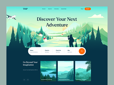 SF-Tour & Travel Landing Page adventure bali destination flat illustration hero section illustration illustration landing page tour tour booking tourism travel travel agency travel guide travel landing page travelling trip uiux vacation web design website