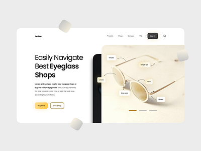 Lenshop Landing Page black branding clean ecommerce landing page layout lettering minimal modern simple typography ui ui design uidesign uiux ux vector web web design website