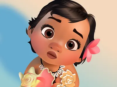 Baby Moana character design disney figma illustration made in figma moana vector