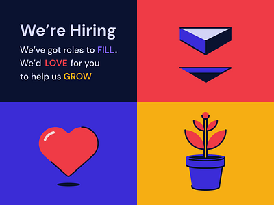 Hiring Senior Digital Product Designer animation graphic design heart hiring motion graphics plant