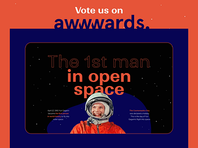 Gagarin.life on awwwards animation awwwards interaction mobile mobile app responsive storytelling ui ux web web animation web design website website design