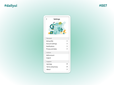 Settings - #dailyui #007 007 dailyui dailyui007 design illustration ui ux