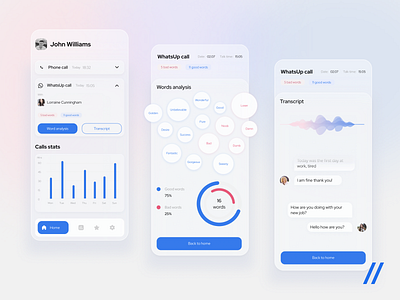 Voice Analysis App analysis analytics app call design graphs mobile mvp online purrweb startup statistics ui ux voice voice analysis whatsapp word analysis