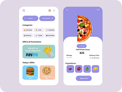 Food Delivery App app design fooddeliveryapp ui userinterfacedesign uxdesign