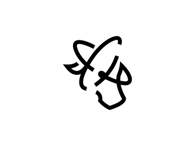 Ox + Atom animal atom branding bull calf chemical electron icon line logo mark minimal ox reaction simple vector
