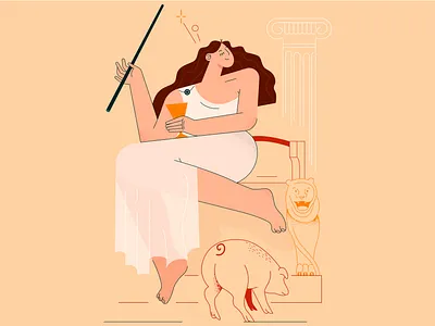 Circe adobe illustrator character character design flat flat illustration vector illustration warm palette