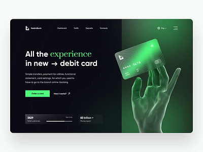 Finance Landing Page app bank bank app banking banking website card credit card design finance financial services financial technology hand landing mobile banking payment product page ui ux wallet web