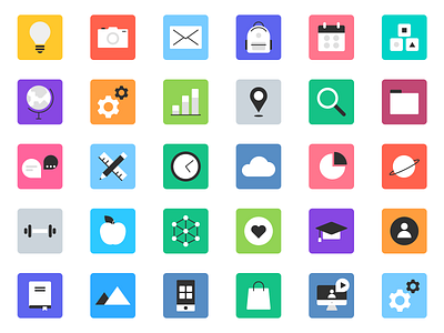 Folder icons app black book colors education flat folders globe icons iu learning mobile planet profile settings sport ux web webdesign