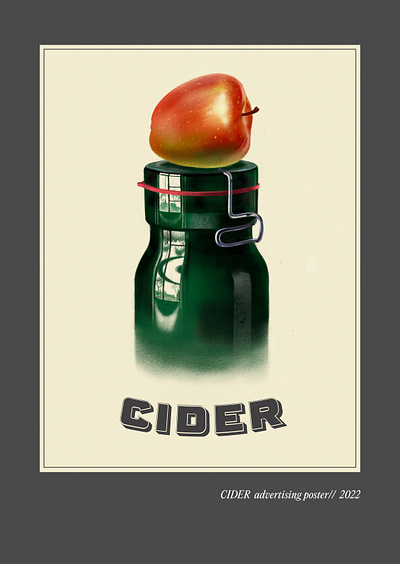 Apple Cider poster advertising branding graphic design handdrawn illustration logo poster procreate retro typography vector graphic