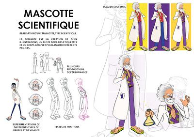 Mascotte scientifique branding couleur design illustration mascotte personnage photoshop