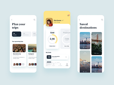 Aviao UI Kit - Profile pages aviation destination ios iphone journey plane profile travel ui