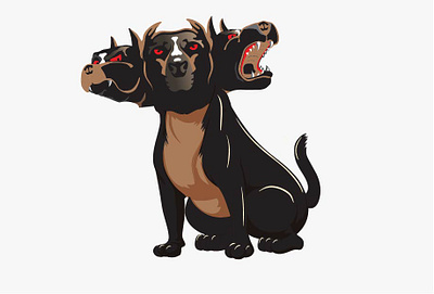 Cerberus Mythological Three-Headed Dog in Vector Design 3d animation branding business flyer freelancer niloy graphic design logo motion graphics ui