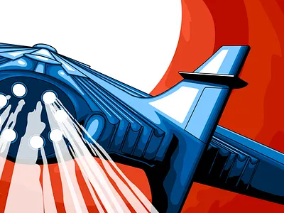 Starship art artwork blue branding design illustration