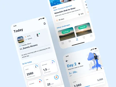 JustWalk app clean fitness ios iphone sport ui ux walk