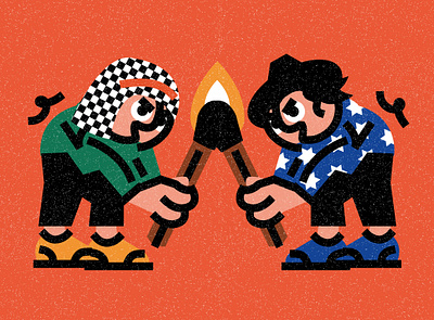 Editorial illustration about Palestine and Israel problems bold conflict editorial editorial illustration flat flat illustration folks grain illustration israel jew ligne claire line magazine illustration matches palestine palestinian problem vector war