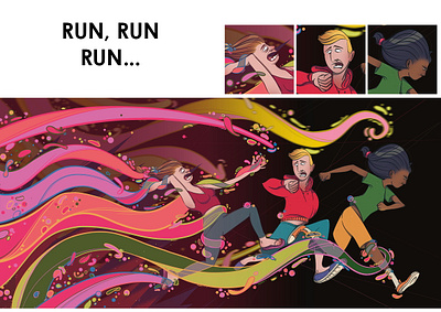 RUN , Run , run ... couleur design illustration personnage photoshop run