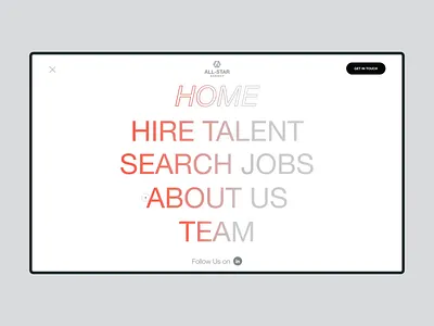 All-Star Website – Burger Menu Animation adobe animation burger burger menu design figma menu ui uiux ux webdesign